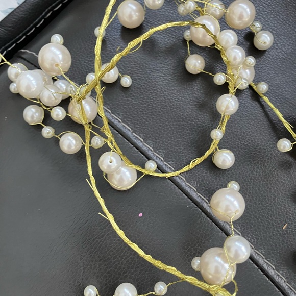 Beaded Ivory Pearl Garland Holiday Party Decor - Picture 7 of 10